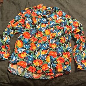 Vintage GAP Multicolor Floral Long Sleeve Shirt